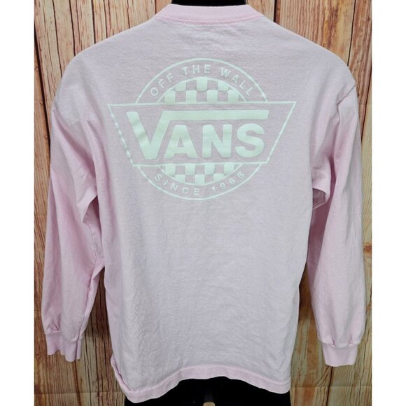Vans "Off The Wall" Streetwear Pink Long Sleeve T-Shirt Medium - Picture 2 of 6